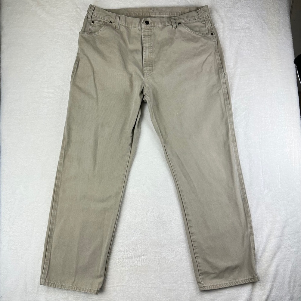 Dickies Carpenter Pants Mens‎ Workwear 1939RDS Relaxed 42x34 Tan Canvas